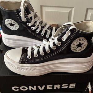 Converse Black and White Platform High-Tops